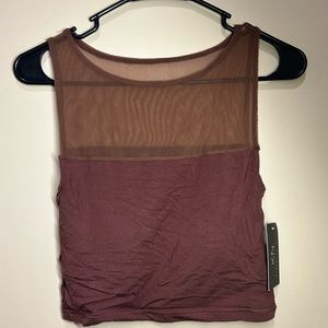 Sheer Mesh Brown Top